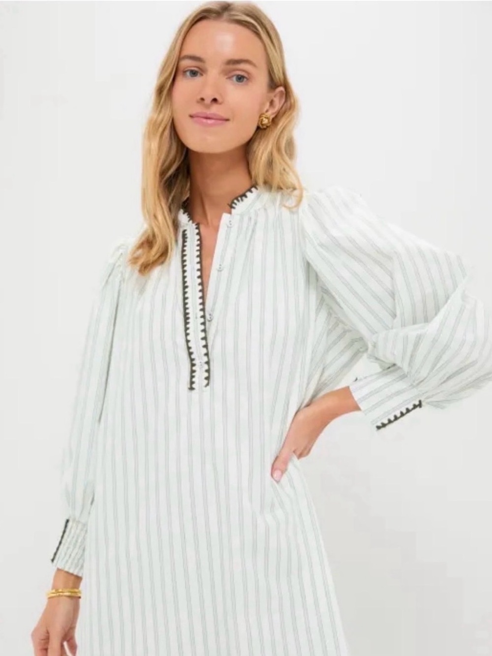 Tuckernuck Pomander Place Cream and Mint Striped Dress